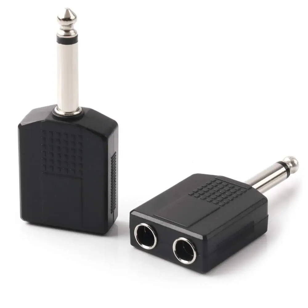 1/4 Stereo Audio Jack Plug Adapter Single Male to Female 6.35mm Dual Mono Stereo Jack Headphone Microphone Y Splitter Converter 5pcs jack 6 35mm 1 4 male to 3 5mm 1 8 female audio converter 6 35 male to 3 5 female stereo terminal plug headphone adapter