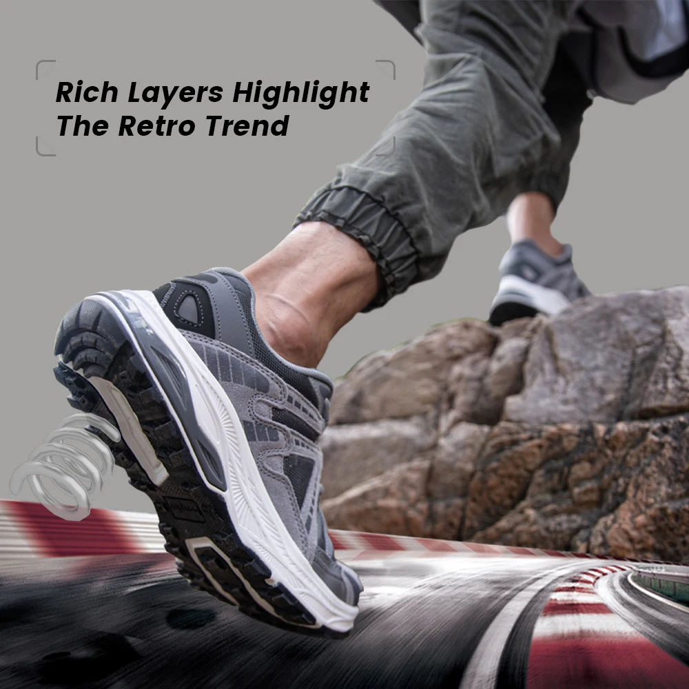 Men Running Shoes Outdoor Casual Lightweight Breathable Sneakers Male Cushioning Non-Slip Vintage Sports Shoes running shoes