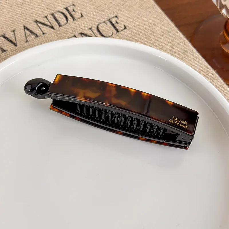 Korea Frankreich Twist Clip Französisch minimalistische Eleganz Hochsteckfrisur Pferdeschwanz Vertikal Clip Acetat gerade Bar Bananen Clip – Detail 9