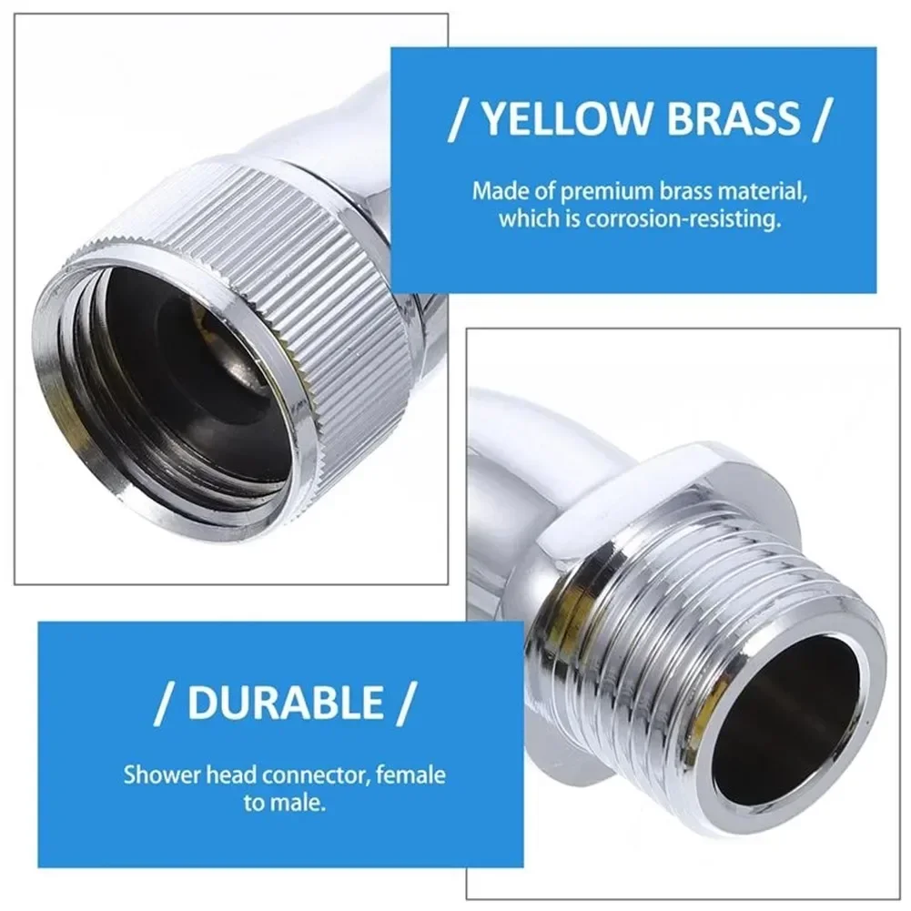 Shower Elbow Adapter For Shower Head 45&deg;Angle G1/2 Male To Female Head For Bathroom Fixture Accessories NEW