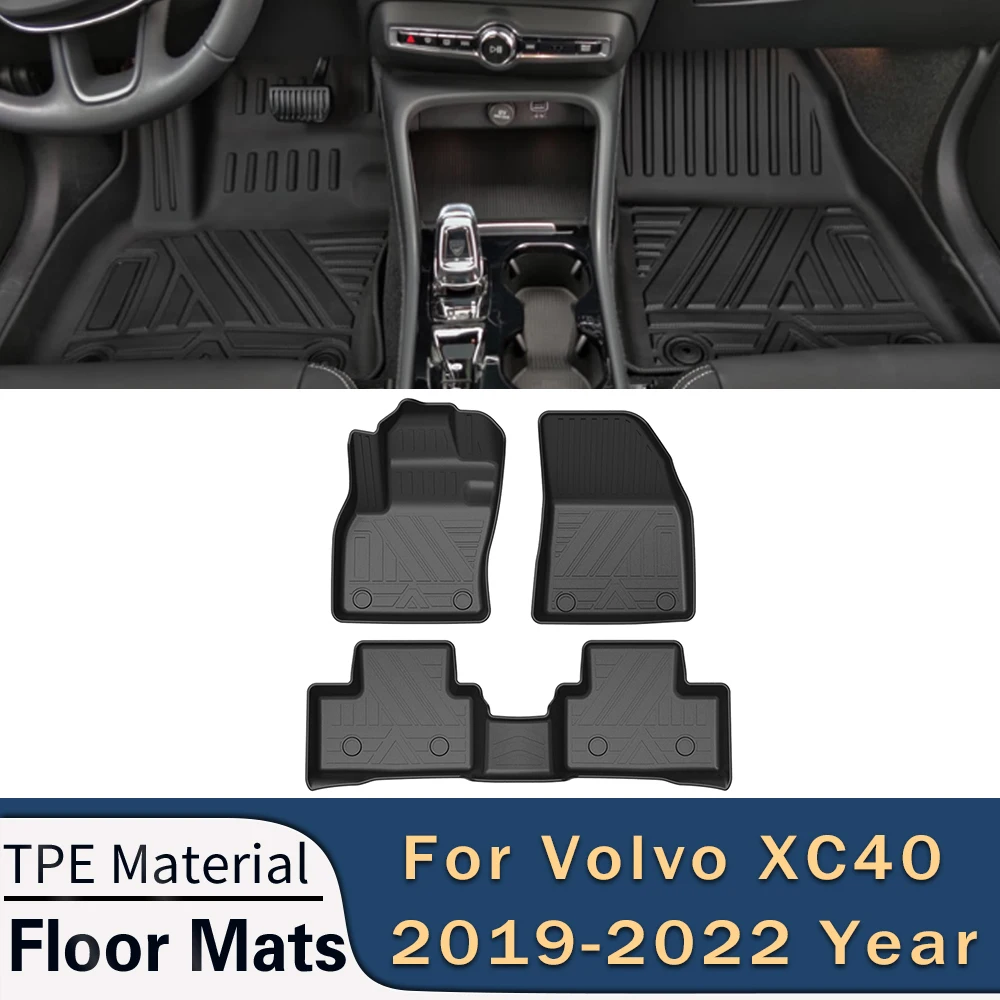 ForVolvoXC4020192023AutoCarFloorMatsAllWeatherTPEFootMats