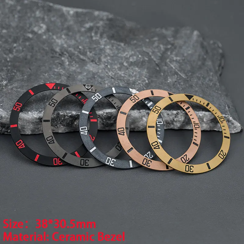 38Mm Orologio Lunetta In Ceramica Inserto Fit Rolex Submariner Gmt Yacht-Master Cassa Dell'Orologio Da Uomo Lunetta In Ceramica Indice Scale Parti Di 