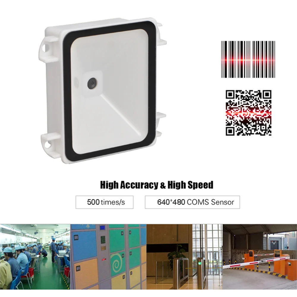 1D 2D Barcode Scanner USB QR Reader RS232 TTL Interface for Kiosk Small Fixed Mount Vending Machine