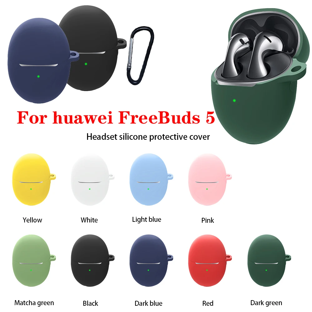 For Huawei FreeBuds 5 Case Shockproof Silicone Earphone Cover Solid Color  Hearphone Accessories Box FreeBuds5 cover Protective