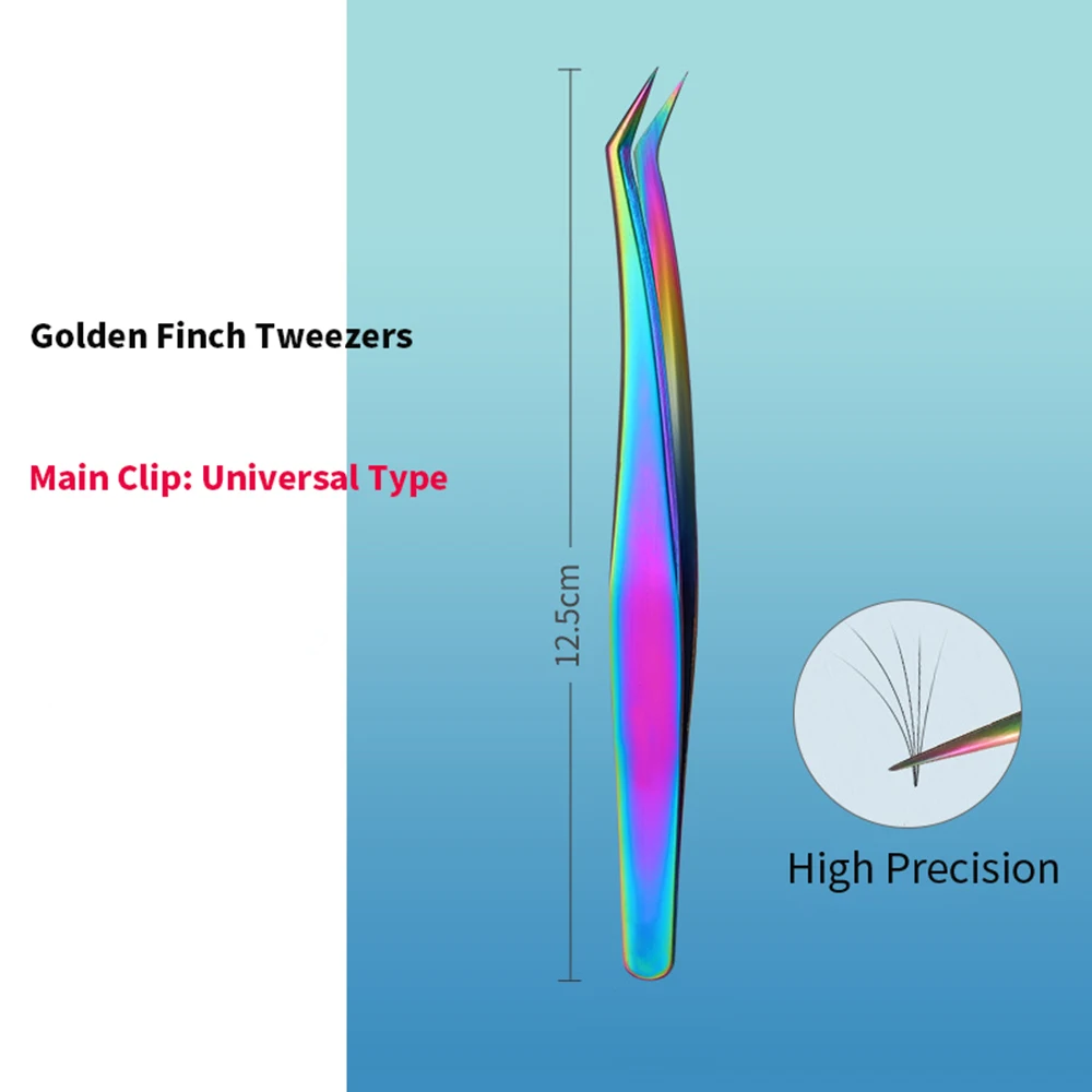 Rainbow Eyelashes Tweezers Anti-static Eyelash Extension Tweezer Fan Lash Eyebrow Tweezers Curved Straight Excellent Closure 2