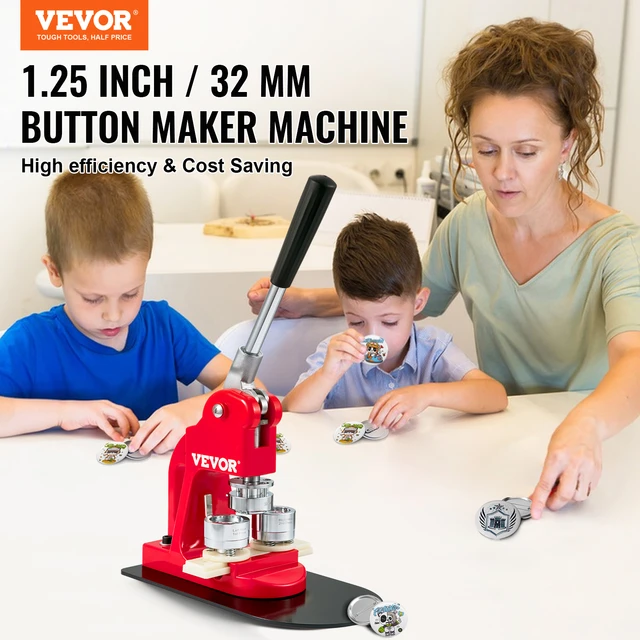 VEVOR Button Maker Machine 32/58/75/25 mm Badge Punch Press Kit Children  DIY Gifts Pin Maker 500pcs Button Parts - AliExpress