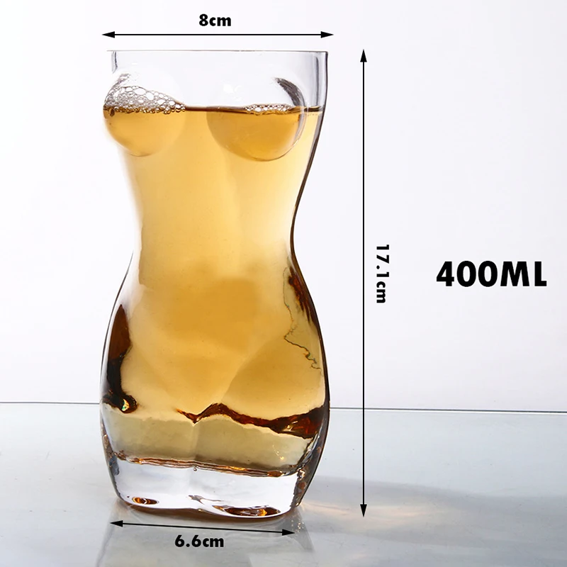 60/400ML Unique Beer Cups Funny Body Shape Wine Glass Whisky Vodka Shot  Glasses