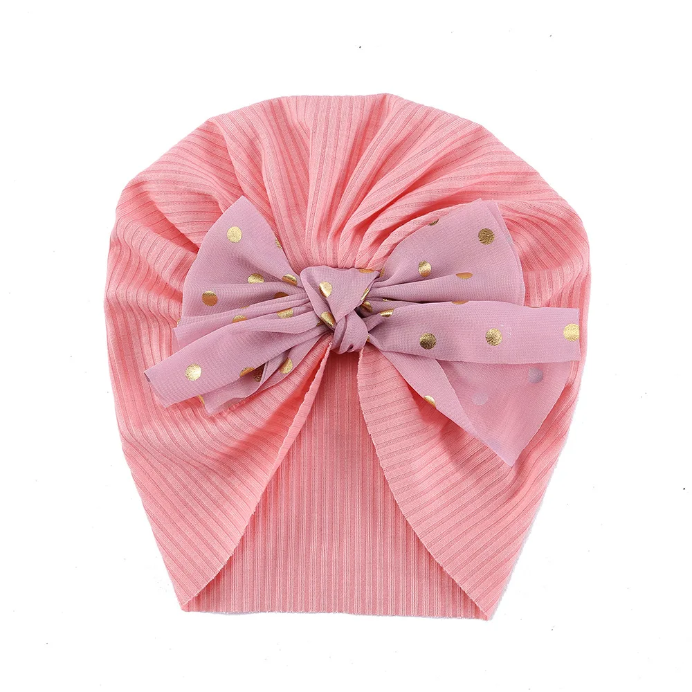 

New Lovely Shiny Bowknot Baby Hat Cute Solid Color Baby Girls Boys Hat Turban Soft Newborn Infant Cap Beanies Head Wraps