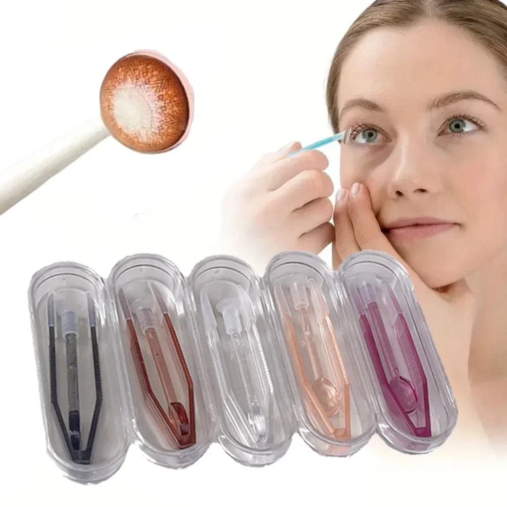 Contact Lens Handling Tweezers Set - Transparent Large & Small Clamp Rods