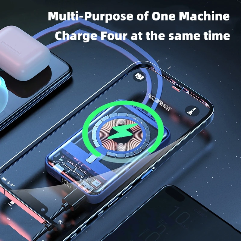 Magnetic Wireless Power Bank Mini Powerbank Phone External Auxiliary Spare Battery Pack Portable Charger For iPhone 15 14 13 12