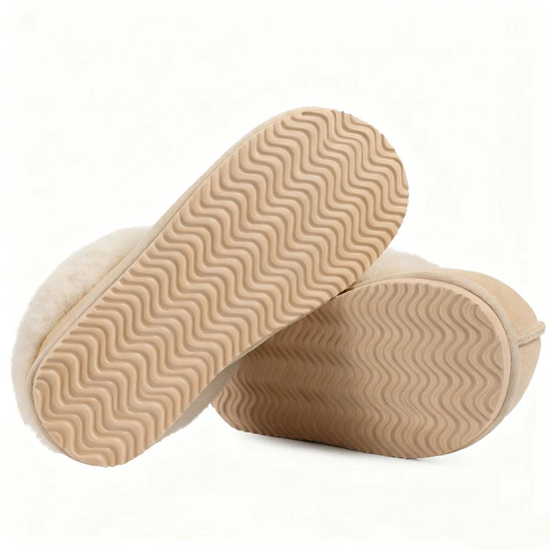 Comwarm Winter-Hausschuhe mit Plüschfutter für Damen, rutschfeste Plattform, Innenrutschen, flauschig, warm, bequem, Outdoor-Damen-Baumwollschuhe – Detail 7