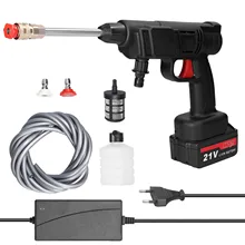  18V/21V Cordless High Pressure Car Washer Gun Tool Vehicle Cleaning Machine Automobile Washer with Foam Bottle Car Washer 