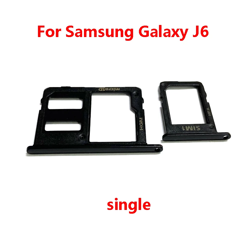 Single Dual Sim Card Slot Tray Holder Sim Card Reader Socket For Samsung Galaxy J6 J600 J600F J8 J810 J810F phone sim tray holder