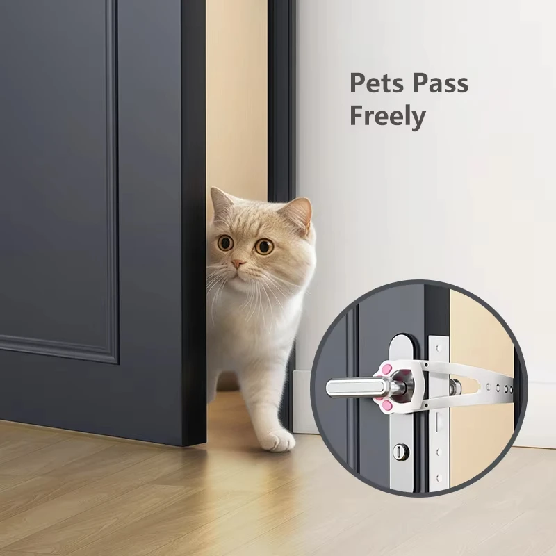Adjustable Elastic Cat Door Holder Latch Punch-Free Gate Lock Keep Cat Dog Out from Entering Door Holder Latch Pet Supplies cat door pet door