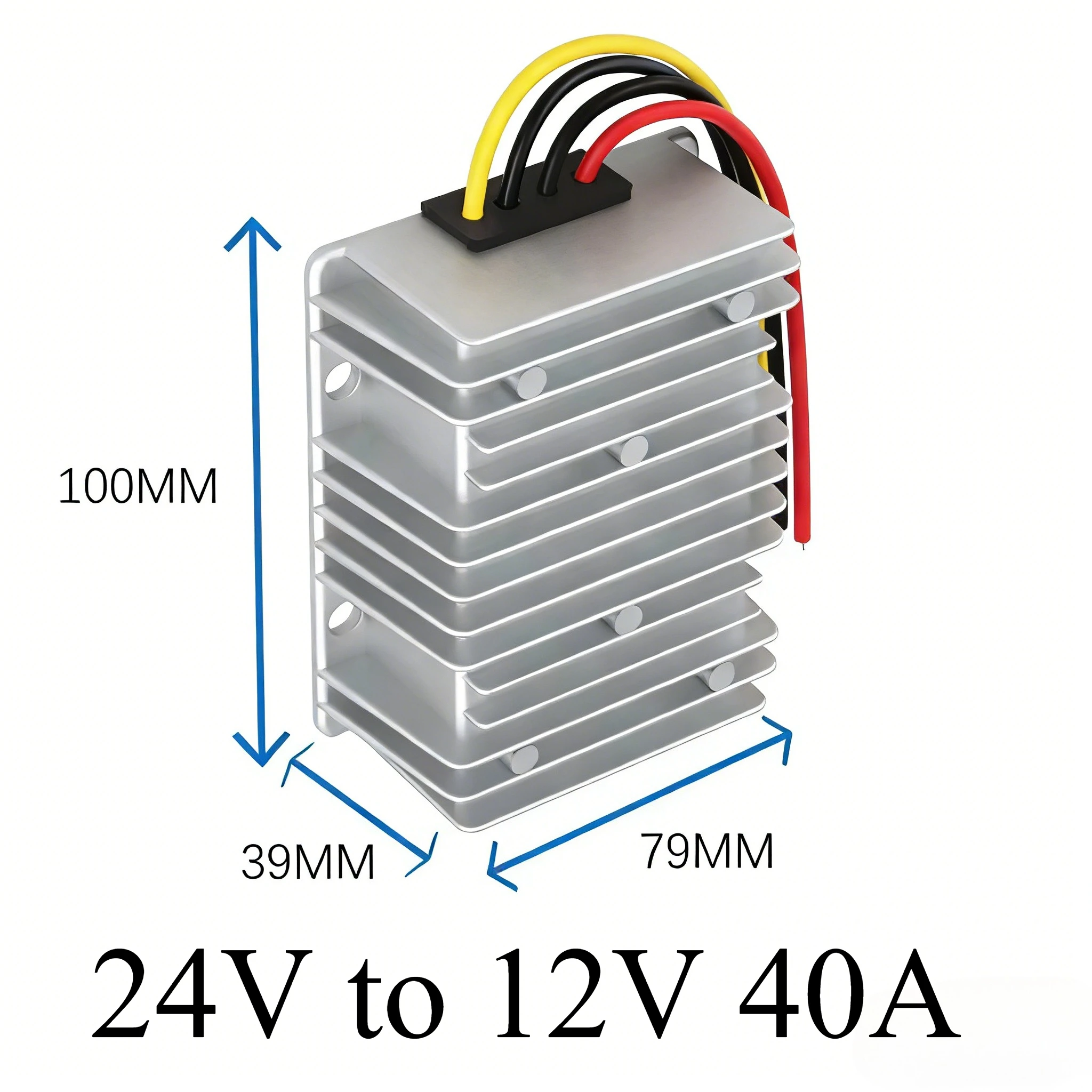 Heavy-Duty Voltage Step-Down Transformer and Converter (24V to 12V) - 40A Capacity