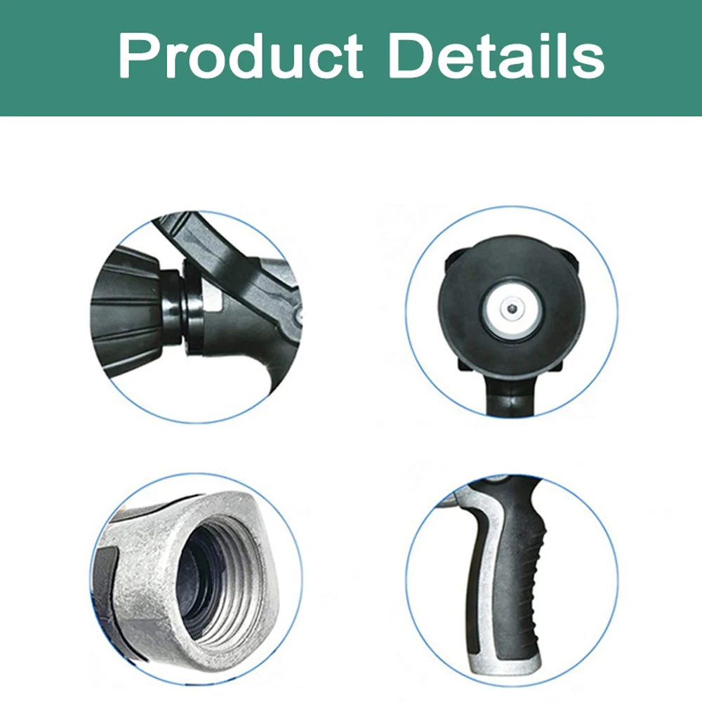 Heavy Duty Garden Hose Nozzle High Pressure Metal Water Sprayer with Adjustable Watering Modes for Car Washing Garden Watering