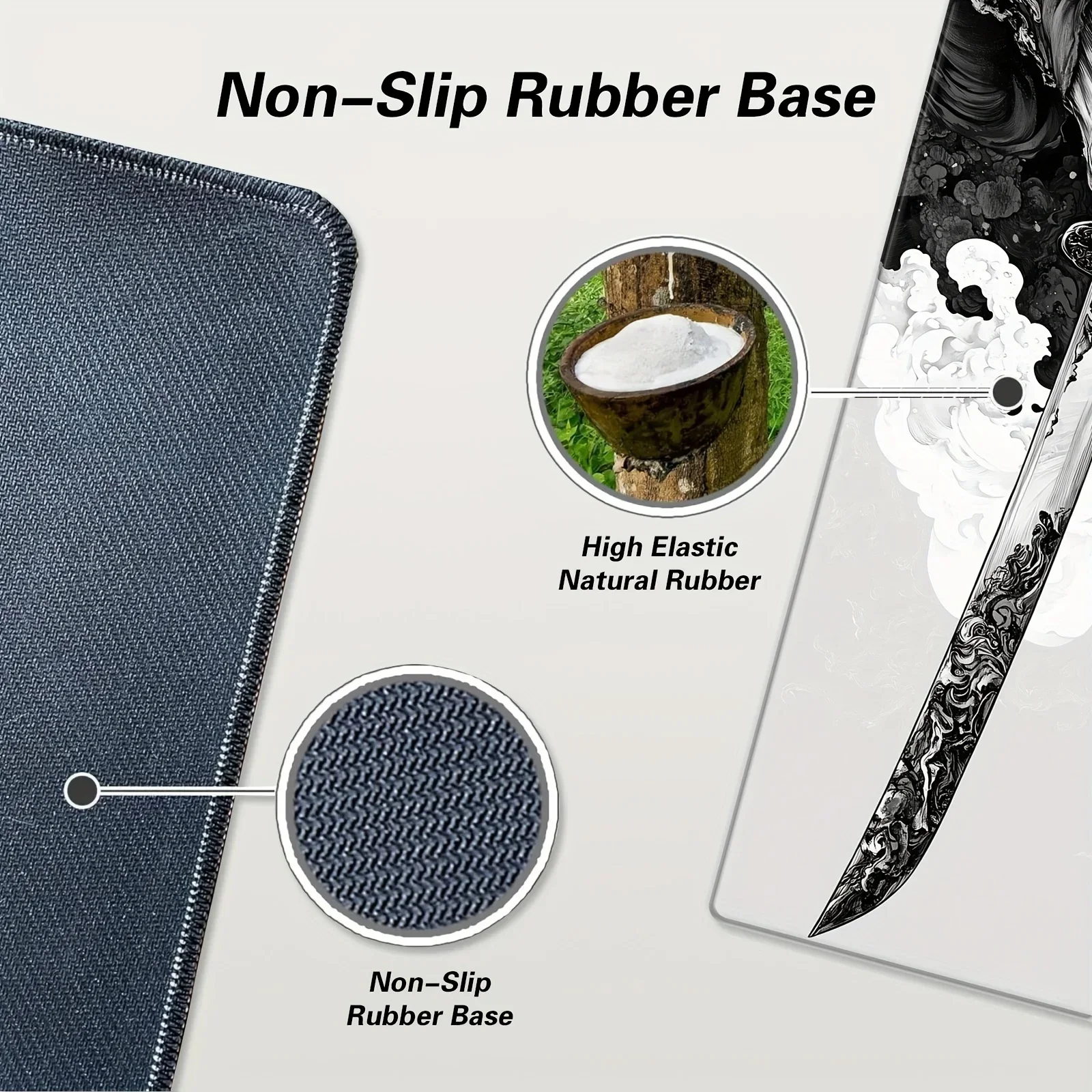 Japanese Katana Design XXL Gaming Mouse Pad - Large Anti-Slip Rubber Desk Mat