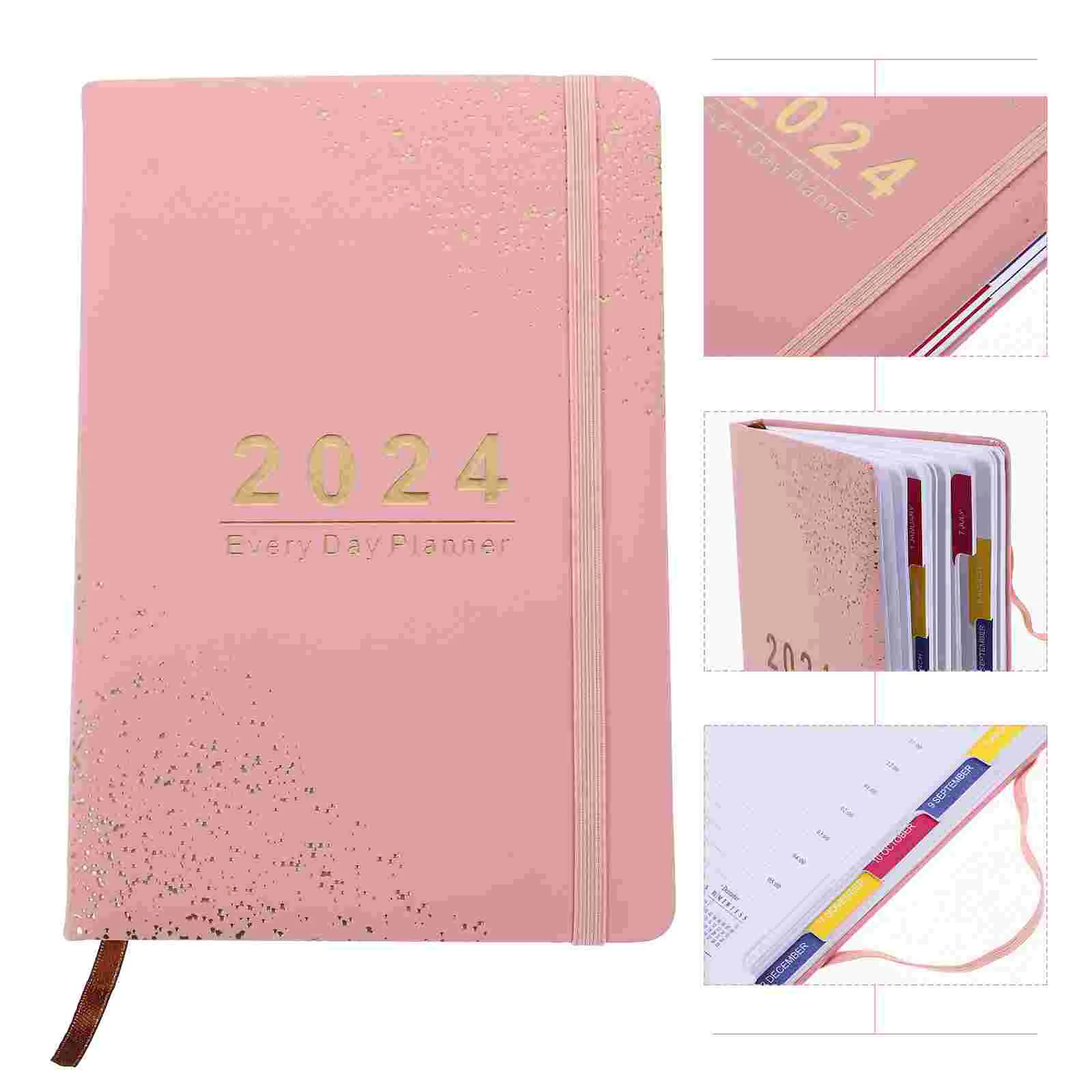 2024 Agenda Book Students Yearly Notepad Monthly Planner Daily Notebook Schedule Portable Delicate