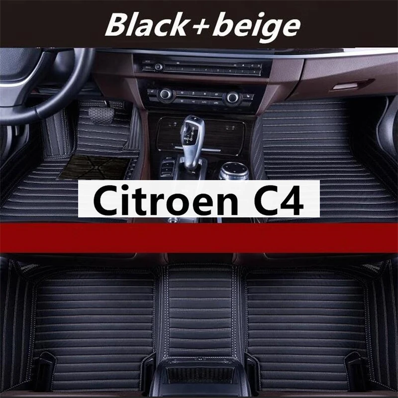 

CarMat Custom Car Floor Mats For Citroen C4 2001-2015 Years Foot Coche Accessories Auto New Fahion Transverse grain