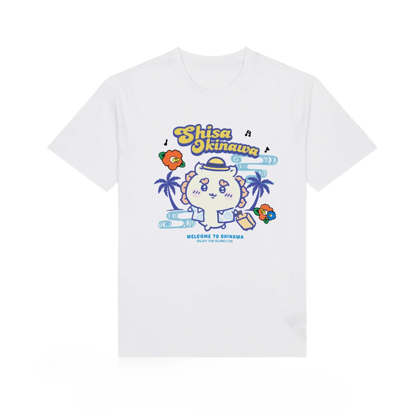 Chiikawa Shisa Okinawa Limited-Edition Grafik-T-Shirt, lockeres Halbarm-Sommer-Freizeit-Shortsleeve-Streetwear-Alltagstop