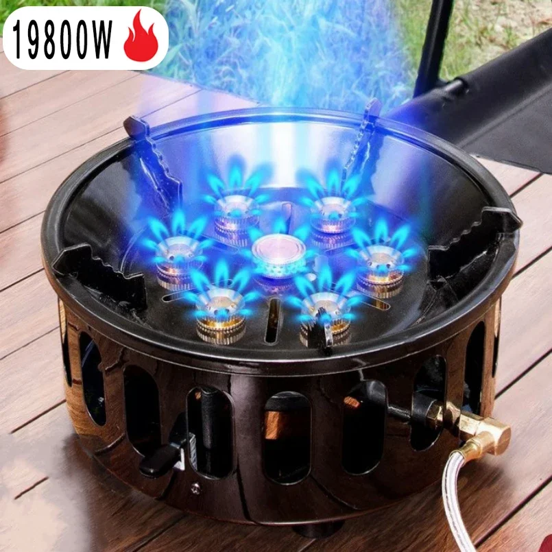19800W Camping Stove Portable Tourist Gas Burner Windproof Outdoor Stoves Hiking Barbecue BBQ Cooking Cookware gas burner gas stove