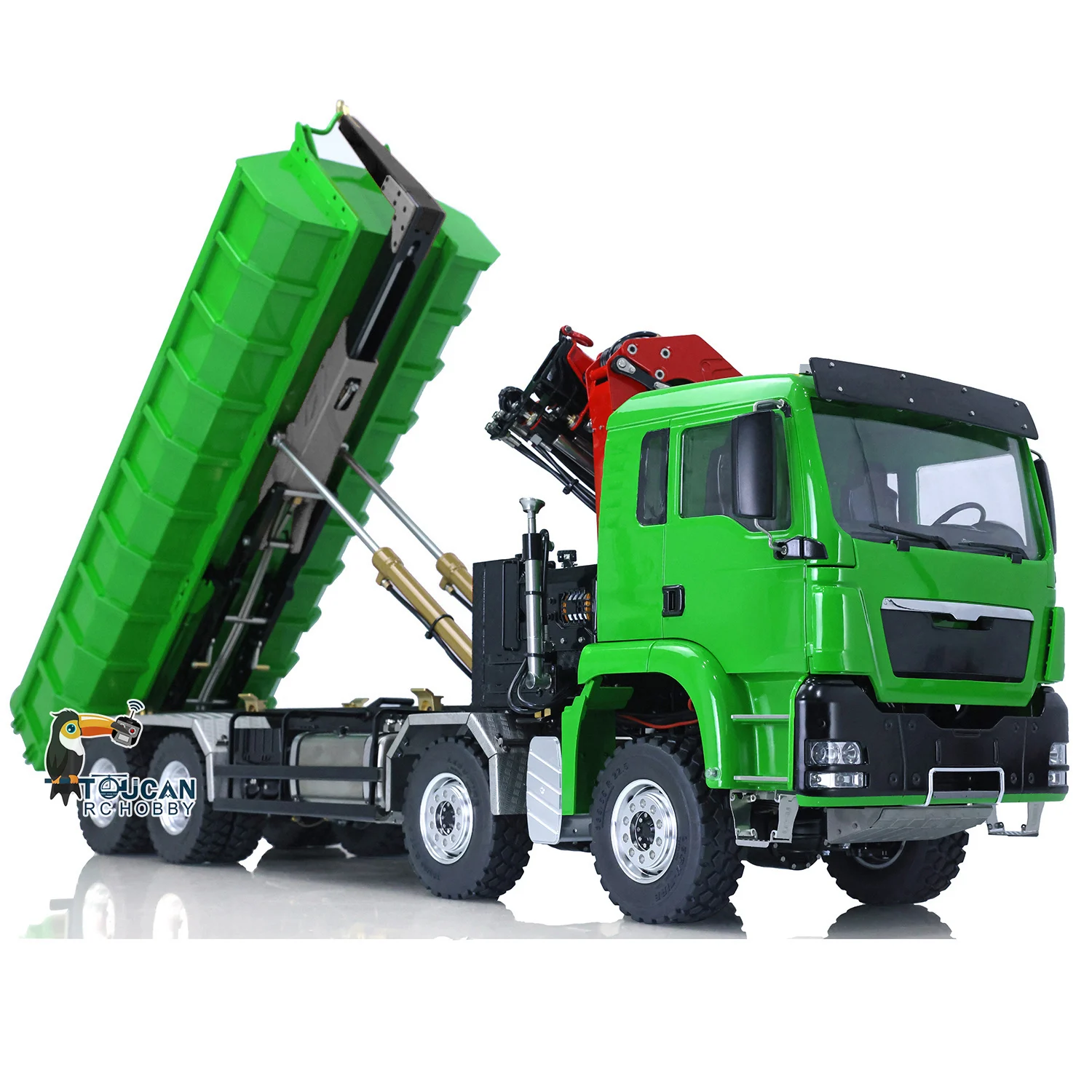 1/14 LESU RC Dumper Car 8*8 Roll On/Off Hydraulic Crane Tipper Truck Reversing Valve Painted Assembled Electric Toys THZH1310 4