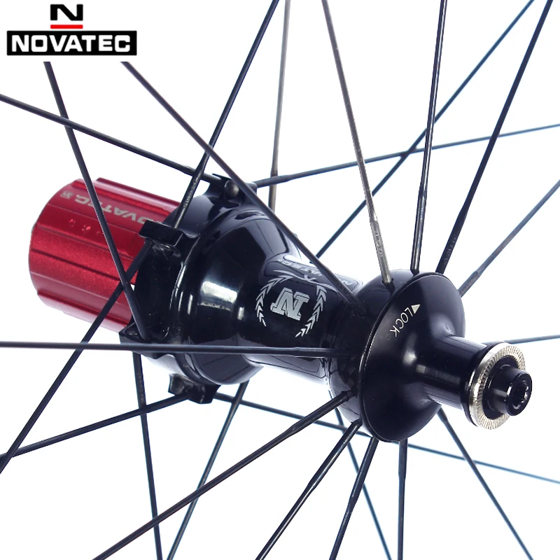 Novatec Road bike Wheelset 700C Bicycle parts Carbon fiber tubular tyres 4 Bearings 7-11speed V brake QR Bicycle carbon Wheels
