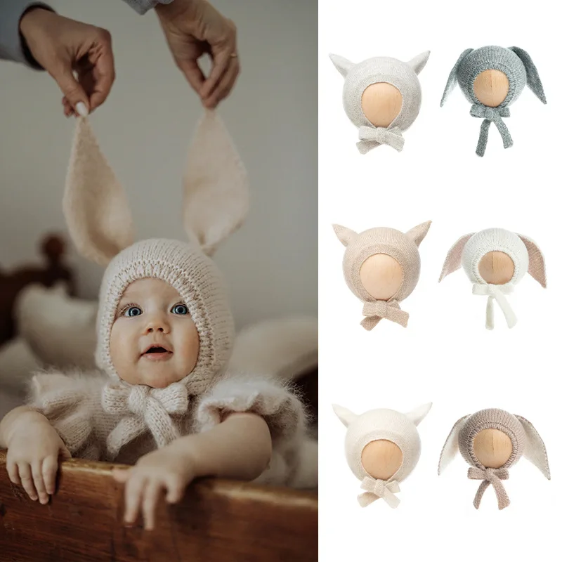 Baby Hat Animal Shape Wool Woven Cute Hat Autumn and Winter Baby and Child Ear Protection Lace-up Hat 2023 new kids cartoon bubble stick cute unicorn animal modeling bubble blowing toys outdoor toys parent child interactive gifts