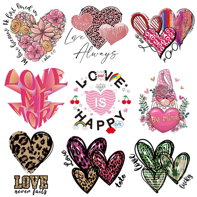 

Love heart letter stamping fabric sticker decorative heat transfer pattern stamping logo stamping printing clothing accessories