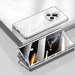 Premium Privacy Tempered Glass Magnetic Case with Lens Protection - Honor magic7 Pro (Silver)