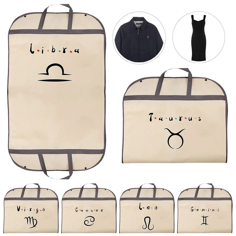 

Clothes Hanging Dust Cover Wedding Dress Covers Constellation Printing Series Jacket Coat Cover with Hanger Hook Tote