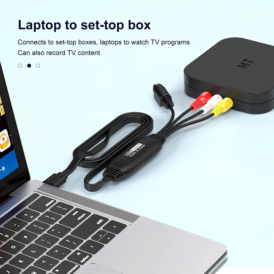 USB 2.0 Video Capture Card AV to USB 2.0 Audio Video Capture Adapter Converter USB Adapter Converter for VHS Box VHS VCR TV Support Windows Mac Linux