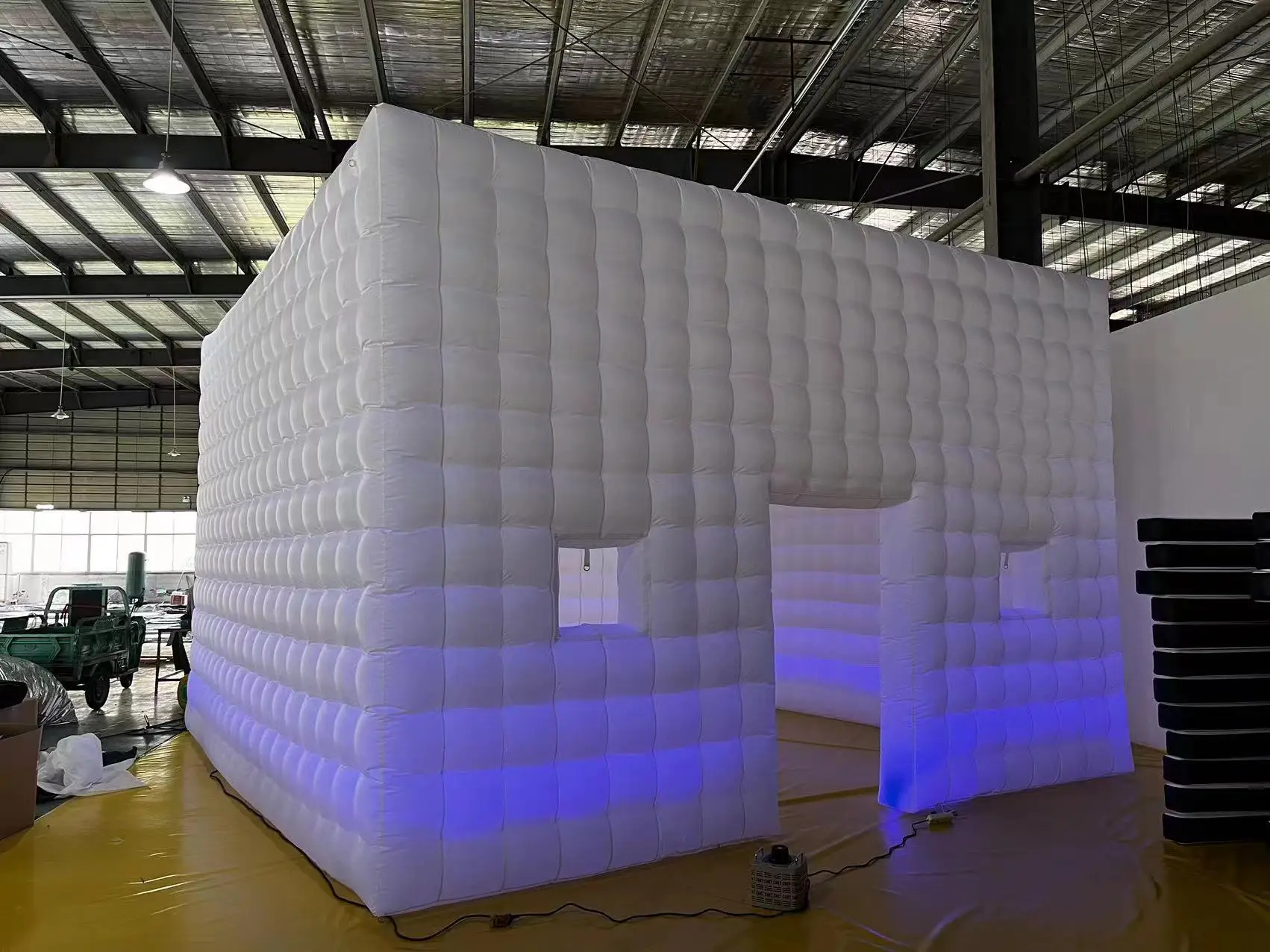 Large Inflatable Nightclub Cube Tent Portable Air Cube  Square Gazebo Event Room Tent House with Disco Light & Blower For Party 5