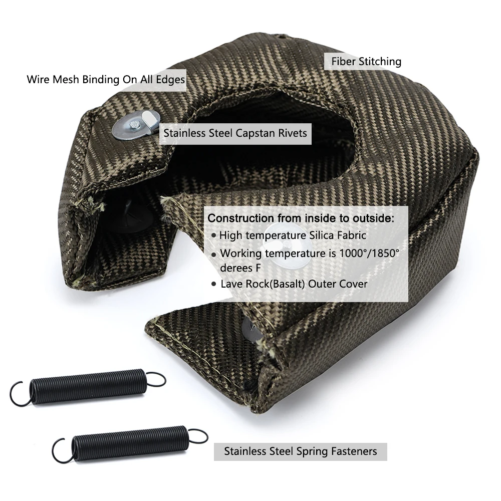 Turbo Cover Heat Shield LZONE-T25/T28 GT25 GT28 GT30 GT35 TURBO/TURBOCHARGER FULL TITANIUM HEAT SHIELD/WRAP BLANKET JR1302-2T