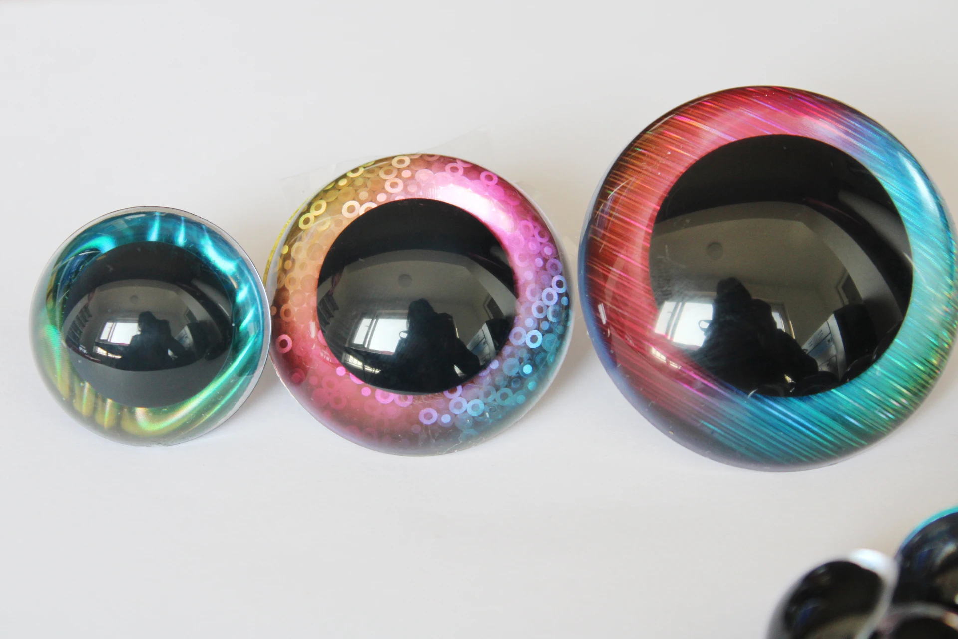 1쌍-- 30mm40mm45mm50mm 60mm 대형 원형 투명 안전 장난감 눈 +천+딱딱한 와셔 DIY 인형 부품용--색상 랜덤 발송