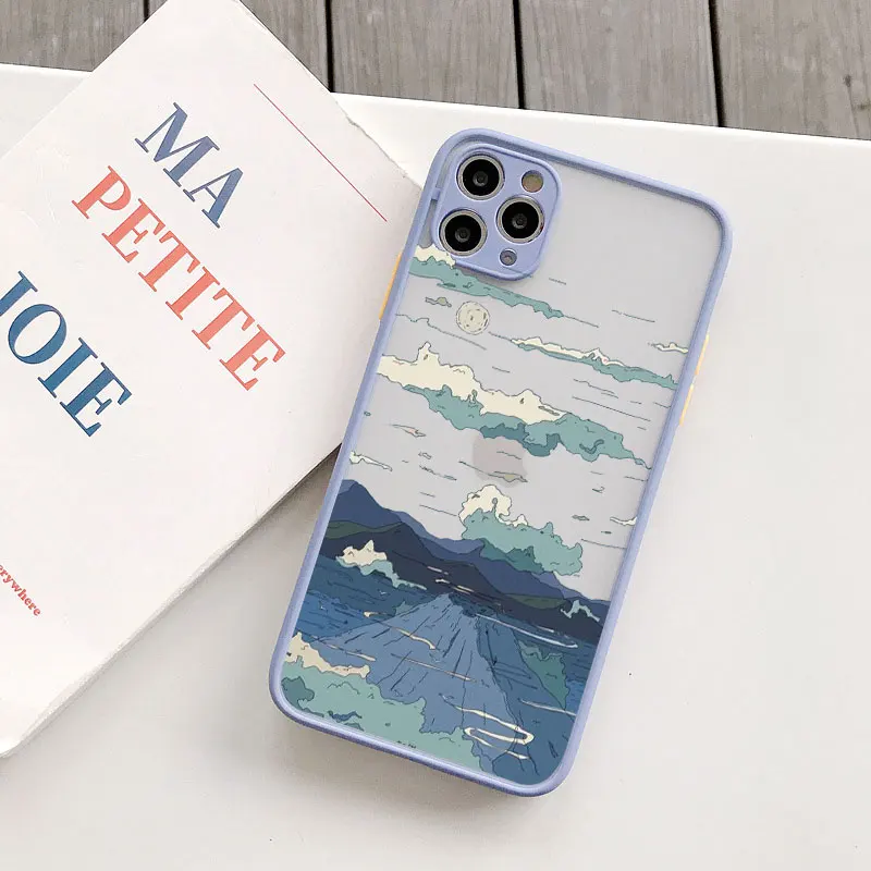 Japanische Anime-Landschafts-Handyhülle für iPhone X XR XS 17 16 12 13 14 11 15 Pro Max Mini Plus Cartoon-Szenario-Cover Fundas – Detail 8