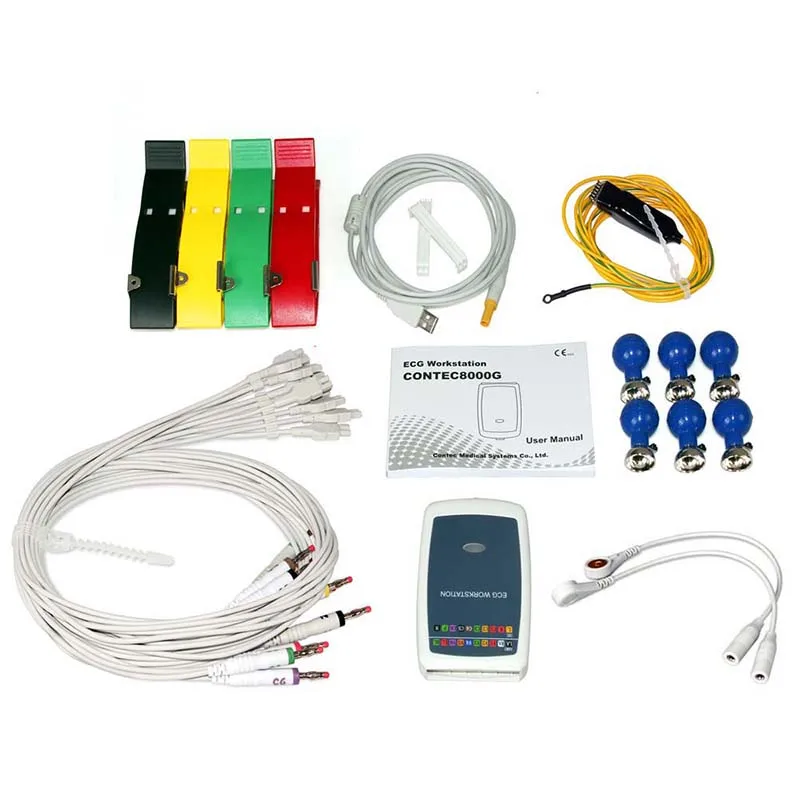 Contec 8000G Multi-function PC ECG/EKG Workstation System 12 Lead Resting Blood Pressure Monitor