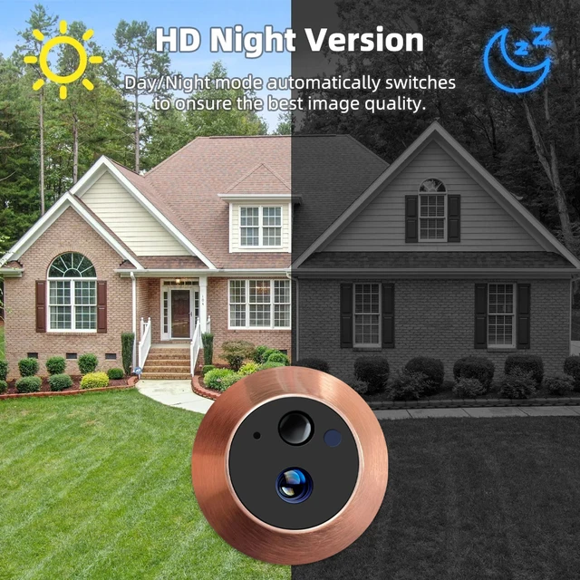 Mini Alexa Google Smart Tuya 3MP 140° Wide View Angle 2.4Ghz WiFi Magic Door Peephole Eye Digital Viewer Doorbell Battery Camera 5
