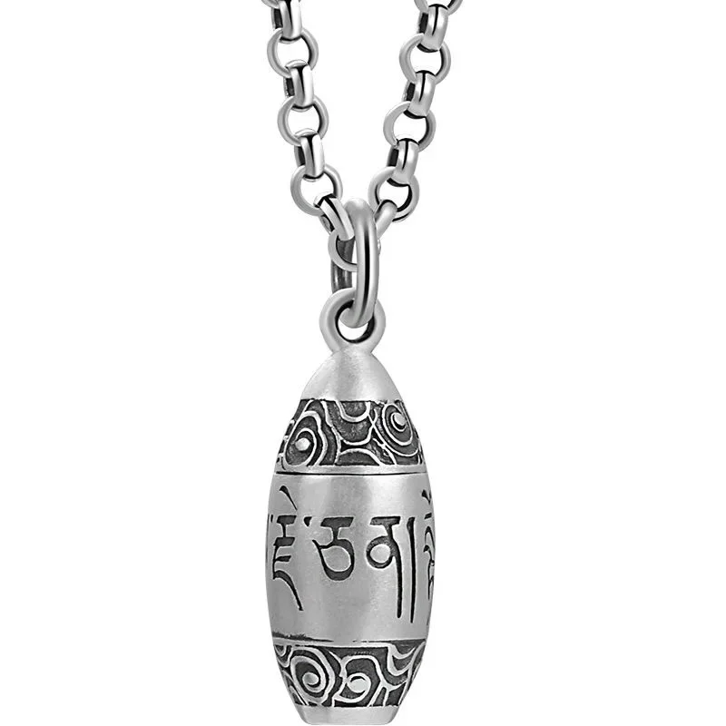 Pendentif Boîte à Prière Bouddha Ghau Avec Roue De Lotus - Collier Mantra - Neuf étiqueté