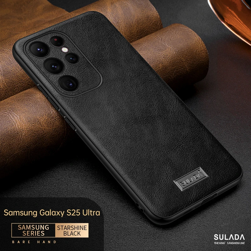 Phone Case Leather Phone Case Genuine Leather Case Samsung Galaxy s25 ultra s25 plus S24Ultra S24 Plus Shell Galaxy S23 S22 Ultra Plus Phone Covers
