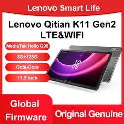 Global Rom Lenovo Tablet Qitian K11 Gen2 11.5-inch LTE/WIFI 2000*1200 Resolution MTK MT8781 7700mAh 3.5mm Headphone Jack