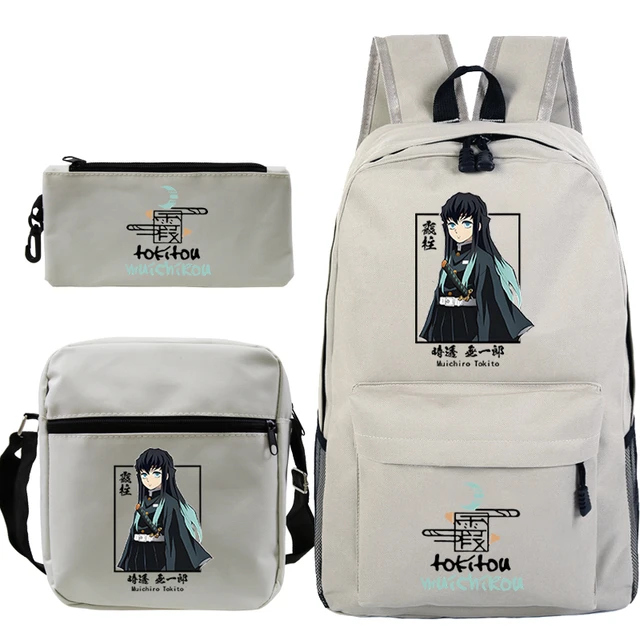 Tokitou Muichirou 3pcs/set Backpacks Demon Slayer Anime School Bag Trendy Mochila  Hombre Casual Bolsos Mujer New Messenger Bag - AliExpress