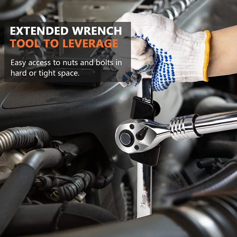 Universal Wrench Extender Adaptor for Cheater Bar Wrench Extension Tool