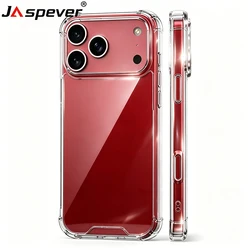 Durable Transparent Shockproof Phone Case with Hybrid Hard Back and Soft Silicone Shell for iPhone 15 Plus