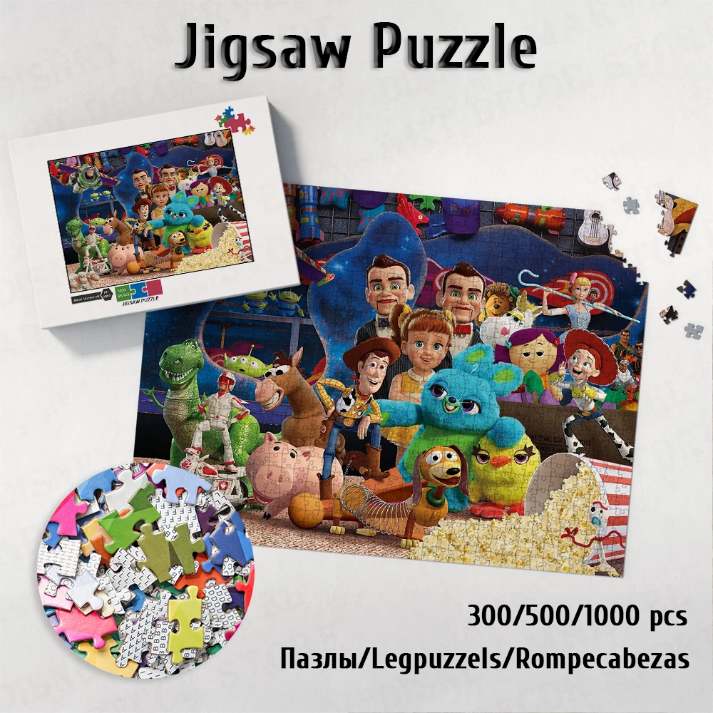 Disney Pixar Toy Story Unique Design Jigsaw Puzzles Disney Classic Cartoon Games Puzzles Toys for Children Restless Adult Jigsaw original hot wheels premium car retro entertainment diecast 1 64 voiture pixar onward batmobile kid boys toys for children adult