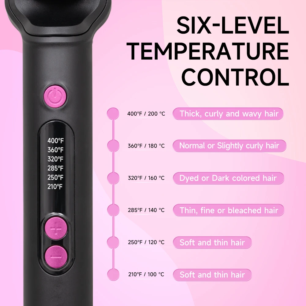 OUDIM Hair Straightener Brush with Six Temperature Settings, Ionic Hair Straightening Brush Flat Iron For Women, Anti-Scald Stra 4