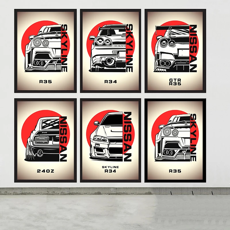 Картина на холсте Jdm 2 Nissan Skyline GTR R34