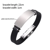 10pcs Stainless Steel Plate Blank To Record Silicone Bracelets Metal Plate Blank For Engrave Silicone Bracelet Mirror Polished 2