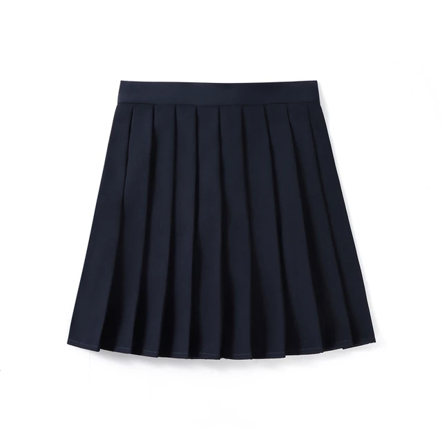 Girls Women's Pleated Skirt Anti-glare High Waisted College Skater Tennis  School A-Line Skirt Uniform Skirts Student Skirt,S-XL,Black