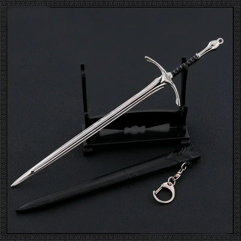 Middle Earth Weapon Gandalf Glamdring Medieval Sword Metal Katana Samurai Sword Accessories Keychains Birthday Gifts Toys 22cm cosplay sword,sword keychain,cosplay toy,cosplay prop